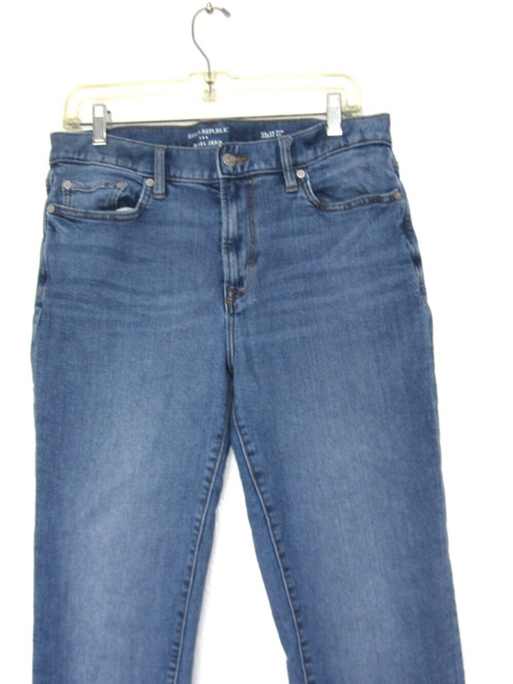 Banana Republic Travel Jean Pants Mens 33x32 (Fits 33x31) Slim Fit Blue Stretch - Picture 2 of 8